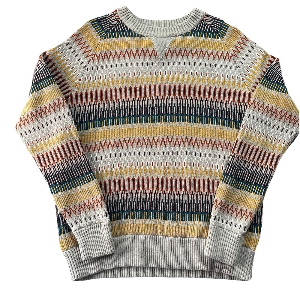 Mossimo Mens Fair Isle‎ Pulllover Sweater Medium Knit Multicolor Jumper Nordic